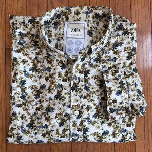 Zara Men’s Floral Button‑Front Shirt 100% Cotton— XL